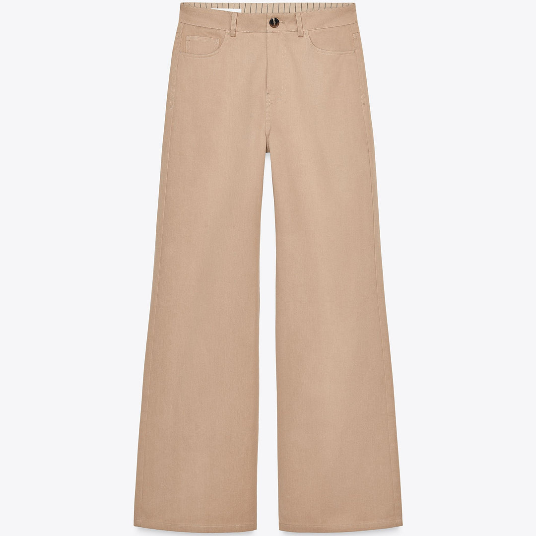 Moudda ZARA - Pantalon Wide Leg - Taille Haute & Rayures - Tunisie 1