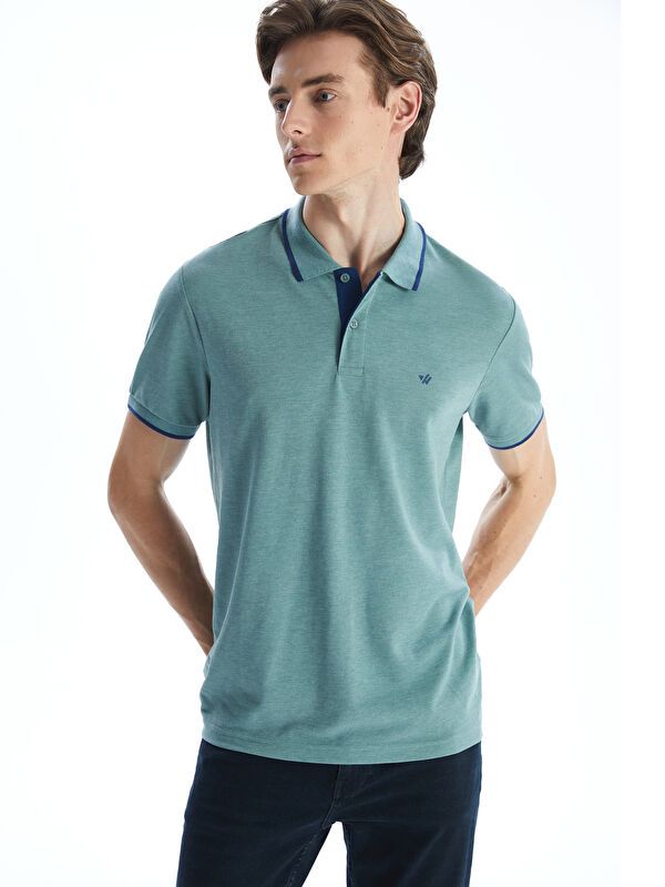 Moudda LC Waikiki - T-shirt col polo basique manches courtes en jersey - Tunisie 1