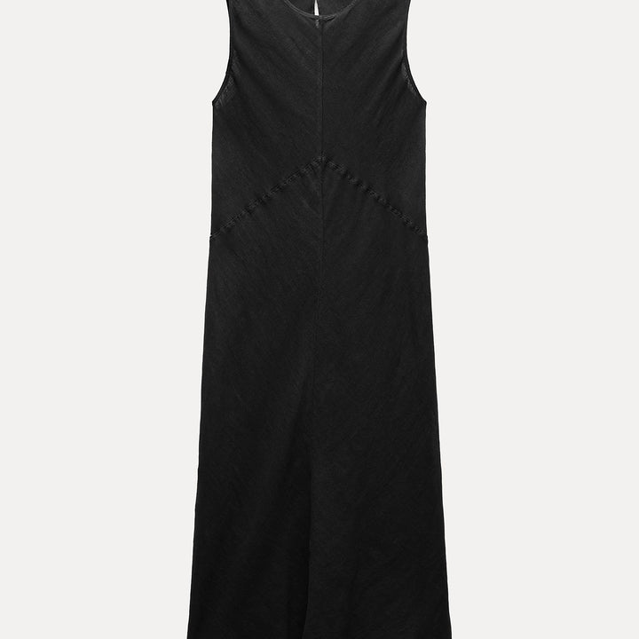 Moudda ZARA - Robe Midi en Lin Sans Manches Coupe Biais - Tunisie 1