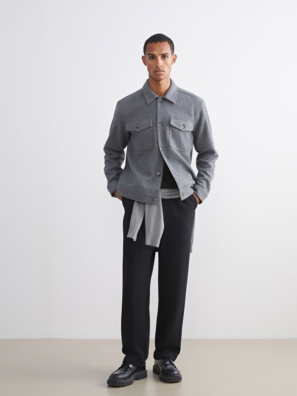 Moudda LC Waikiki - Surchemise en tissu (Shacket) couleur Gris pour hommes - Tunisie 2