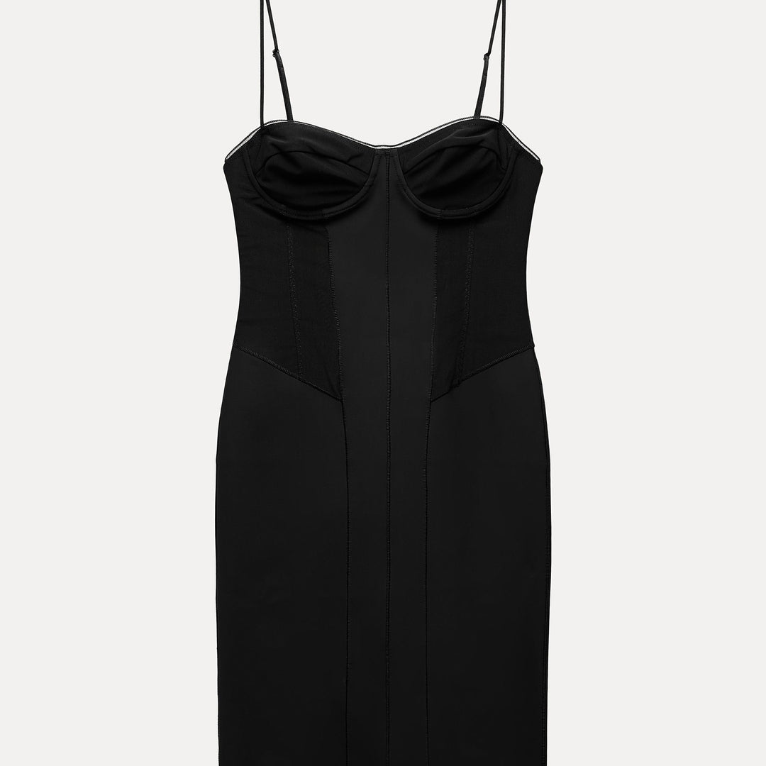 Moudda ZARA - Robe mi-longue bretelles en maille polyamide - Tunisie 1