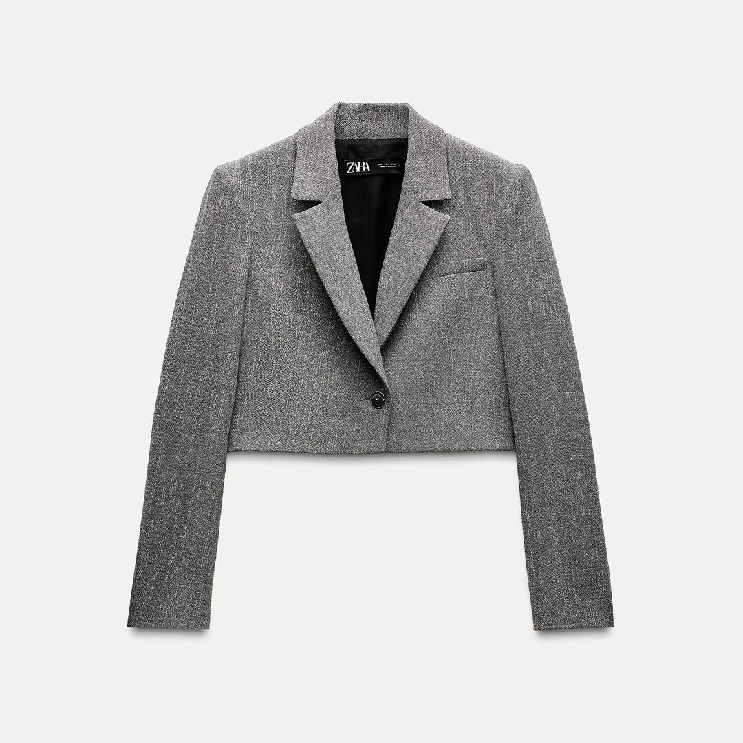 Moudda ZARA - Ensemble blazer court fil lurex, bouton argenté - Tunisie 1
