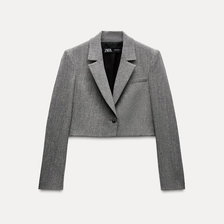 Moudda ZARA - Ensemble blazer court fil lurex, bouton argenté - Tunisie 1