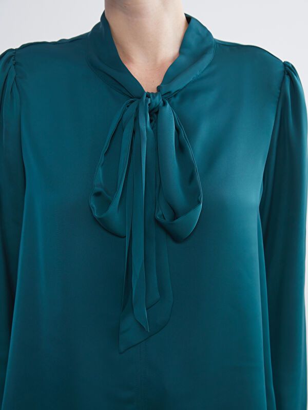 Moudda LC Waikiki - Blouse tissée manches longues Femme Vert foncé - Tunisie 3