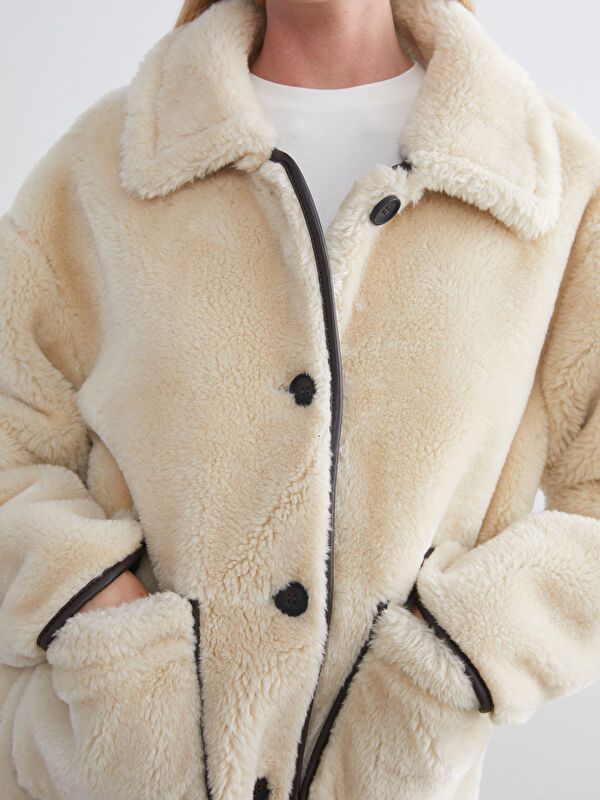 Moudda LC Waikiki - Manteau PU lourd Femme Ecru - Tunisie 3