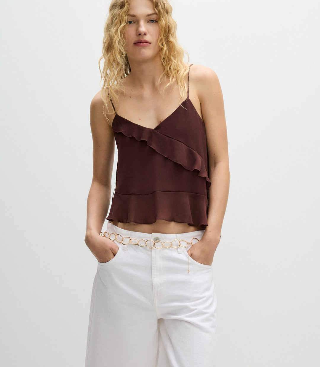 Moudda Lefties - Top Bretelles - Ruffles Chiffon Bohémien Romantique - Tunisie 2