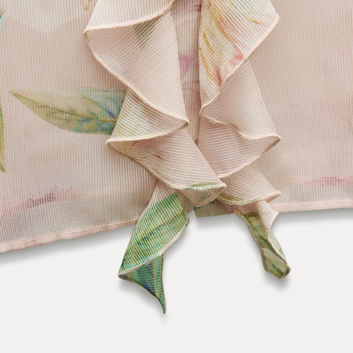 Moudda ZARA - Blouse imprimée fleur dégradée volants manches longues - Tunisie 5