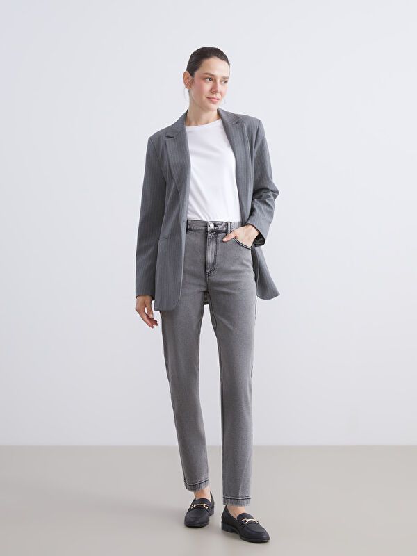 Moudda LC Waikiki - Pantalon tissé denim Femme Délage gris clair - Tunisie 1