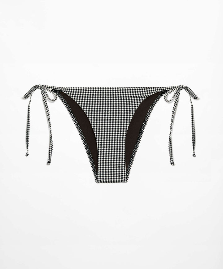 Moudda Oysho - Culotte Moyenne à Nœuds Mini Vichy Noir - Tunisie 4