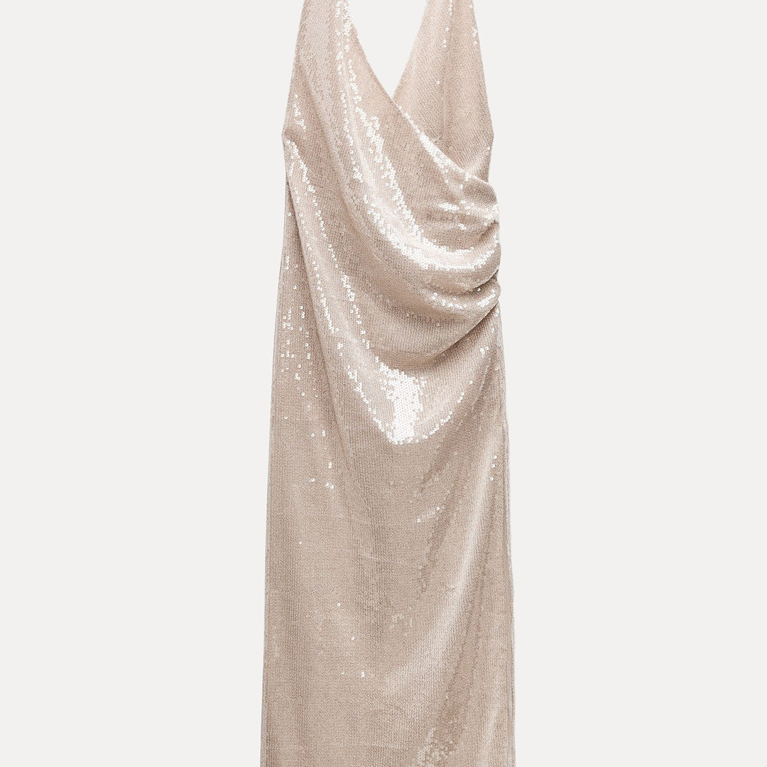 Moudda ZARA - Robe Midi Froncée à Séquins - Tunisie 1