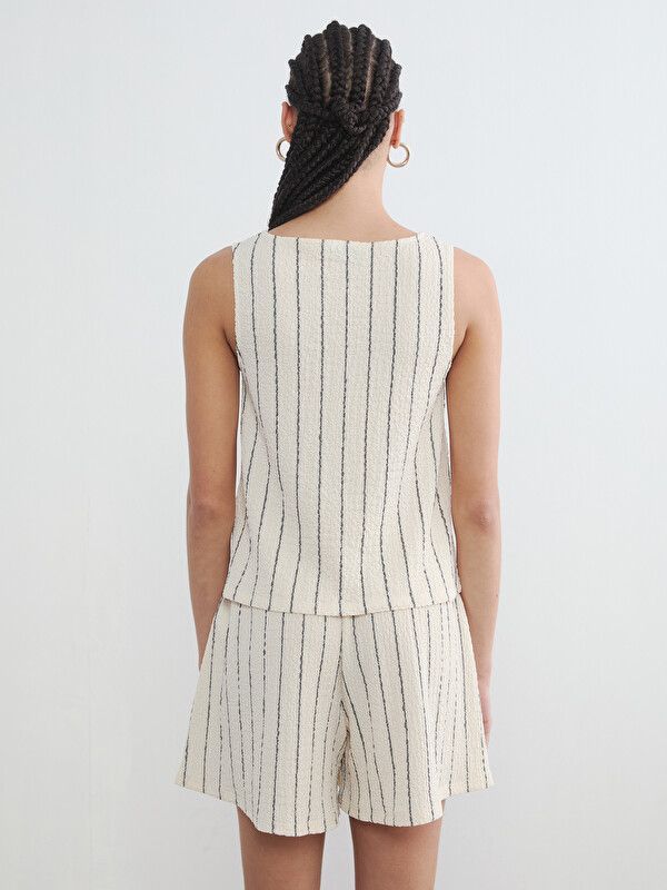 Moudda LC Waikiki - Pack sans manches pour Femme couleur Écru imprimé - Tunisie 4