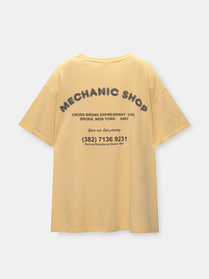 Moudda PULL & BEAR - T-Shirt Pacific Oversize Jaune - Tunisie 3