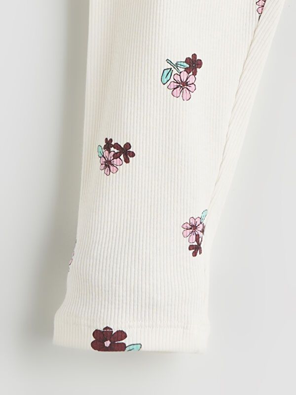 Moudda LC Waikiki - T-shirt en jersey stretch Fille Crème imprimée - Tunisie 2