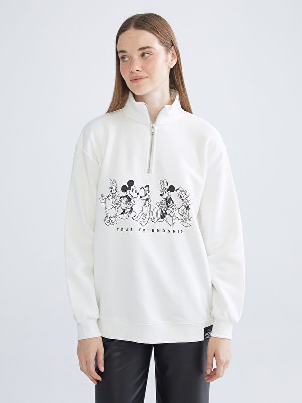 Moudda LC Waikiki - Sweatshirt en jersey sous licence Femme Ecru - Tunisie 1