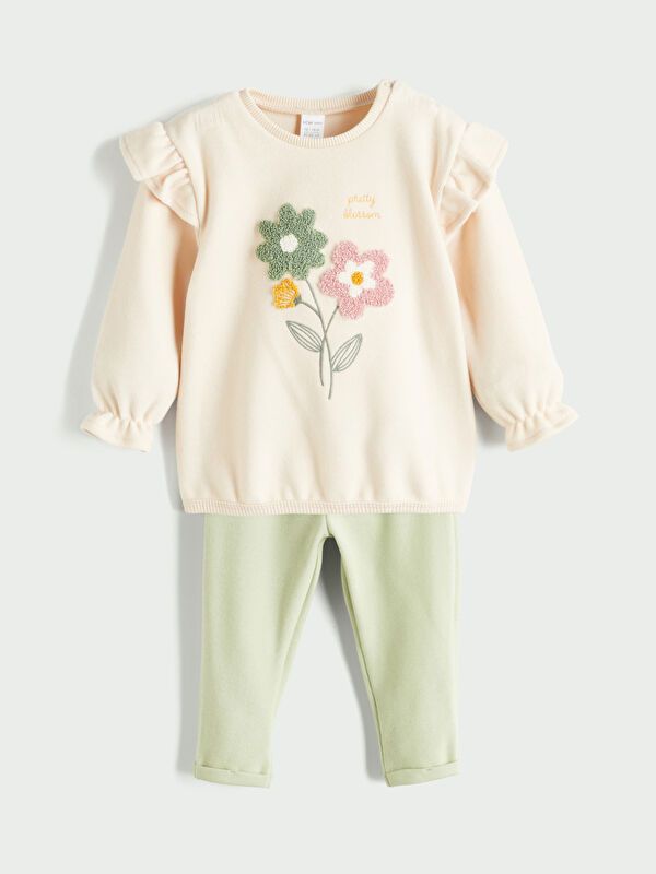 Moudda LC Waikiki - Ensemble en jersey Fille Beige clair - Tunisie 1