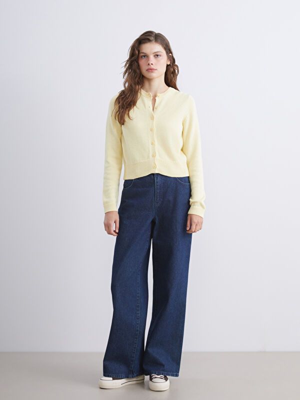 Moudda LC Waikiki - Pantalon tissé en denim Femme Indigo foncé - Tunisie 1