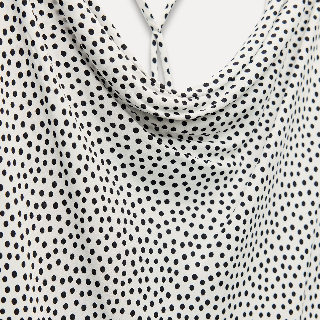 Moudda ZARA - Robe mi-longue bretelles, imprimé pois - Tunisie 1