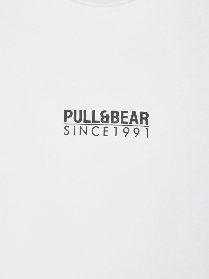 Moudda PULL & BEAR - T-Shirt Demi-Manches Basique Double Neckband Logo - Tunisie 4