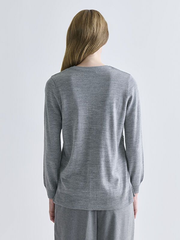 Moudda LC Waikiki - Cardigan tricot moyen Femme Mélange de gris - Tunisie 3