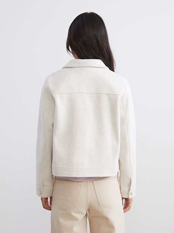 Moudda LC Waikiki - Manteau effet laine Femme Ecru - Tunisie 5