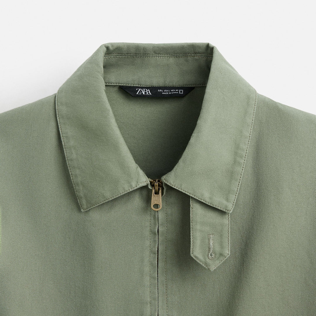 Moudda ZARA - Veste Bomber - Coton (Chambray & Vert) - Tunisie 3