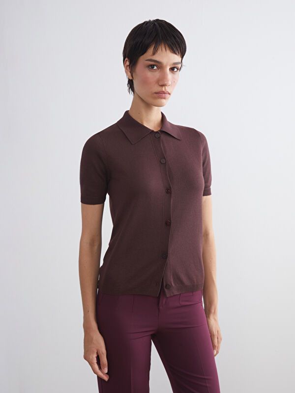 Moudda LC Waikiki - Cardigan fin en tricot Femme Brun foncé - Tunisie 1