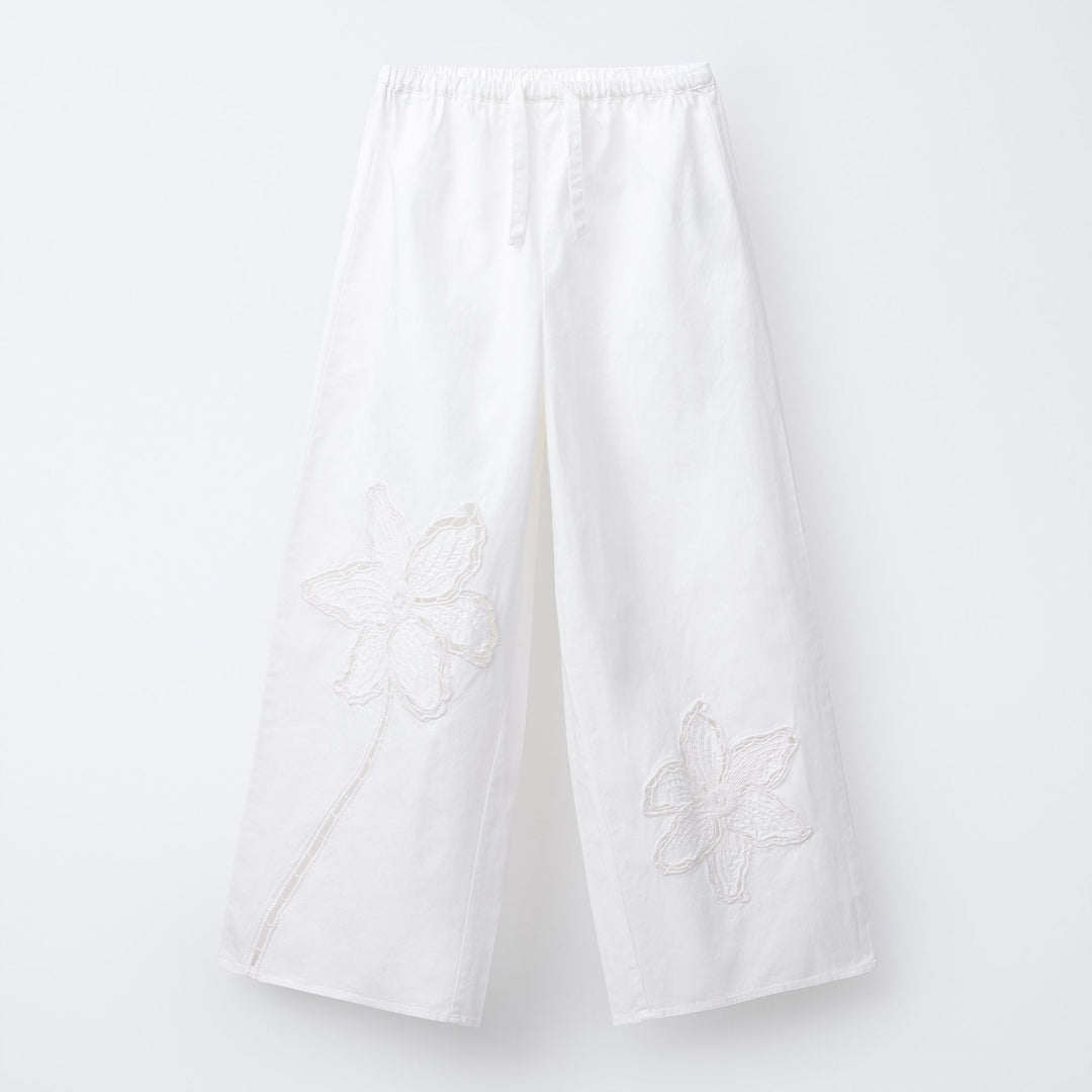Moudda ZARA - Pantalon Fille - Broderie Fleur Évidée - Tunisie 1