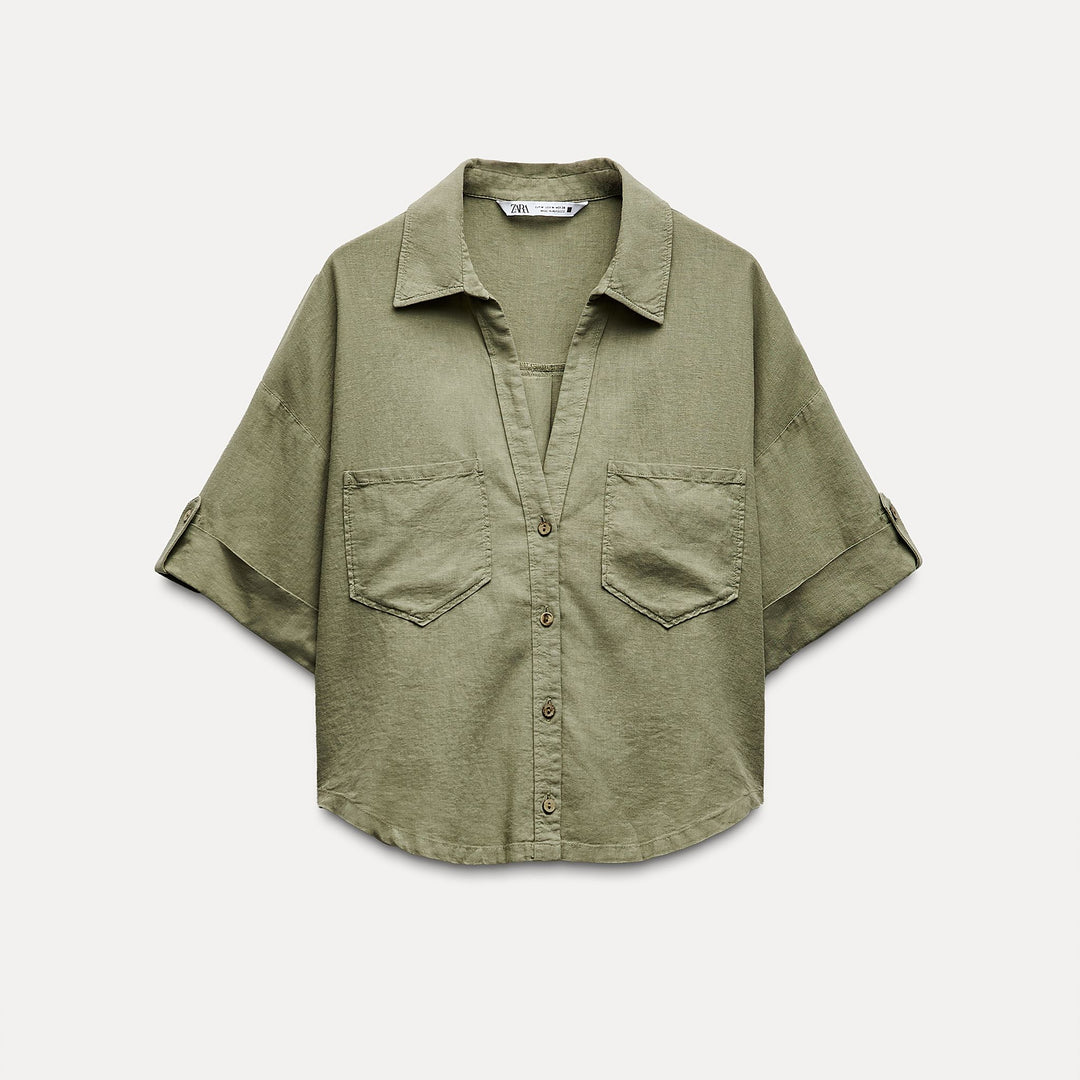 Moudda ZARA - Chemise Lin et Viscose Manches Courtes - Tunisie 2