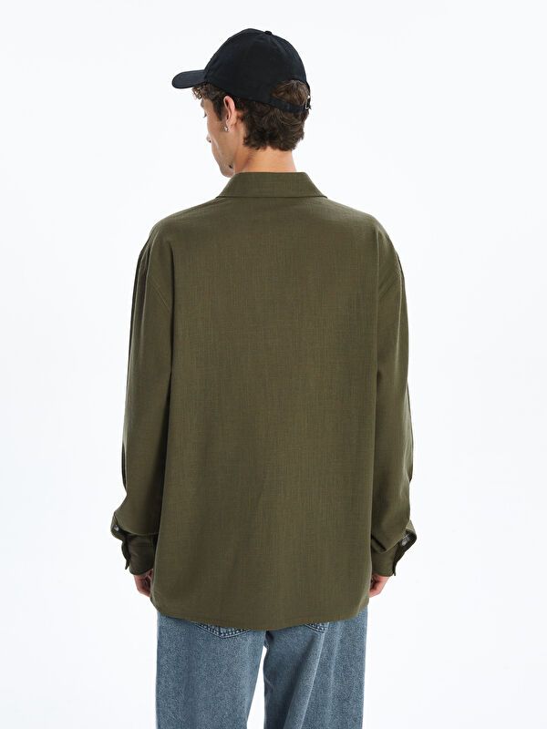 Moudda LC Waikiki - Chemise tissée manches longues Homme Kaki - Tunisie 4