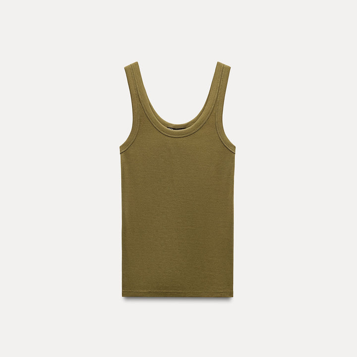 Moudda ZARA - T-shirt en Coton Mercerisé à Bretelles - Tunisie 1