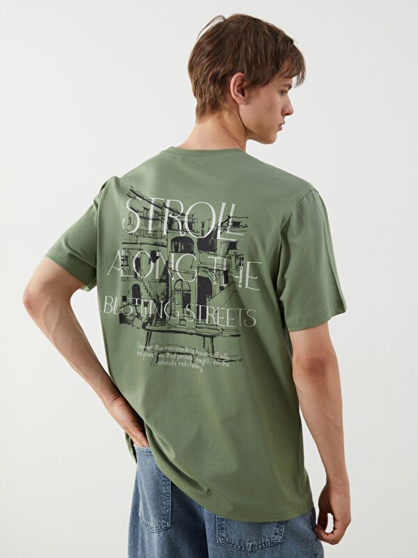 Moudda LC Waikiki - T-shirt imprimé en jersey manches courtes Homme Vert - Tunisie 1