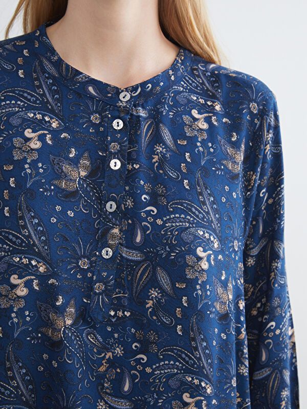 Moudda LC Waikiki - Robe tissée manches longues Femme Imprimé en blanc - Tunisie 3