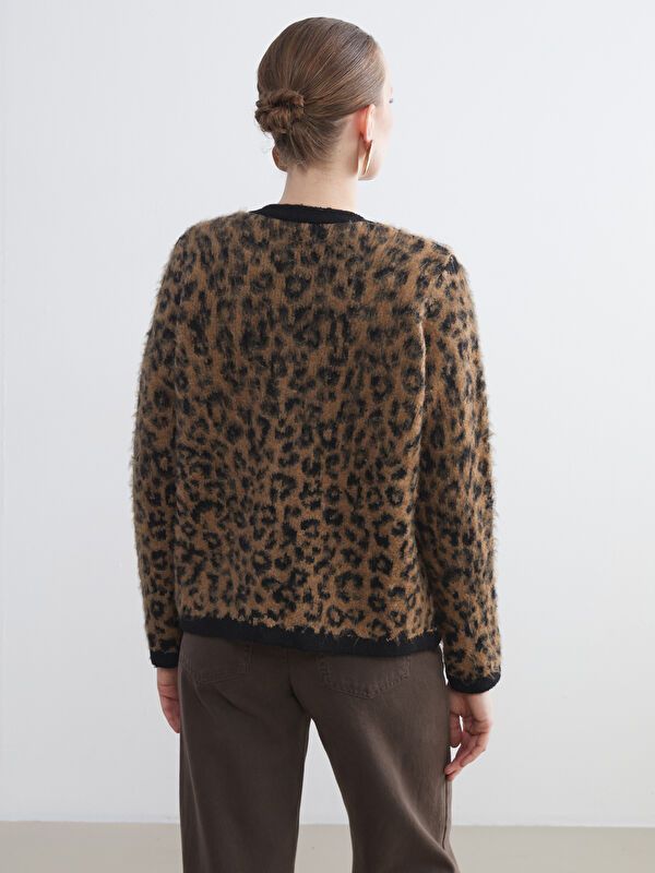 Moudda LC Waikiki - Cardigan tricot épais Femme Jacquard camel - Tunisie 4