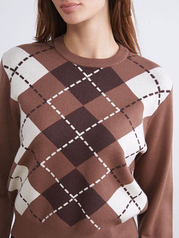 Moudda LC Waikiki - Pull tricot moyen Femme Brun - Tunisie 3