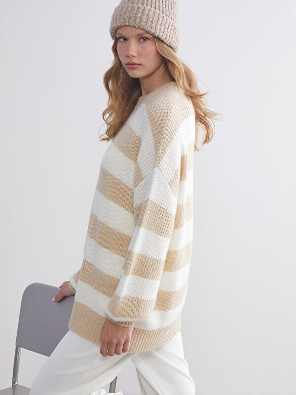 Moudda LC Waikiki - Pull en tricot Femme Beige clair - Tunisie 1