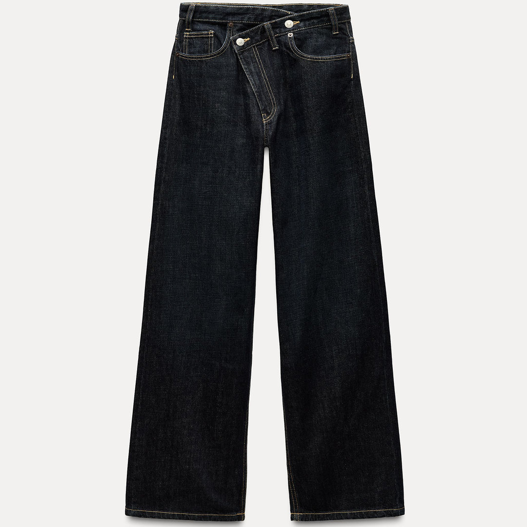 Moudda ZARA - Pantalon jambe large découpe devant taille haute longueur complète - Tunisie 1