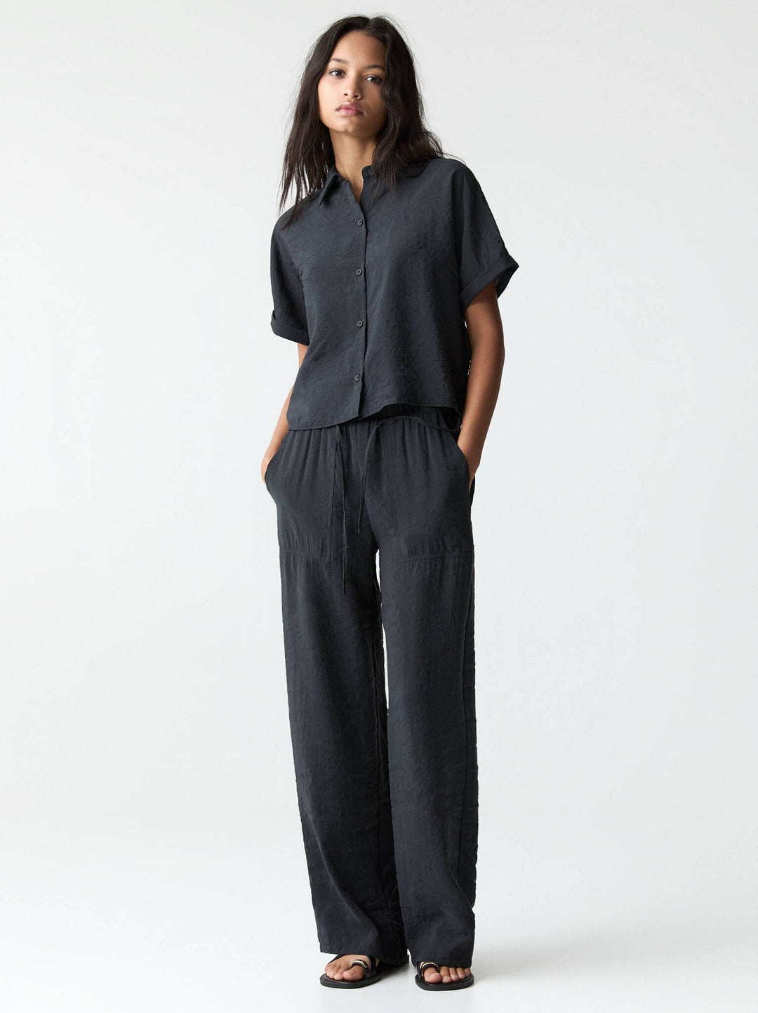 Moudda PULL & BEAR - Pantalon Palazo Tencel - Poches, Élastique & Cordon (Ramadan) - Tunisie 2