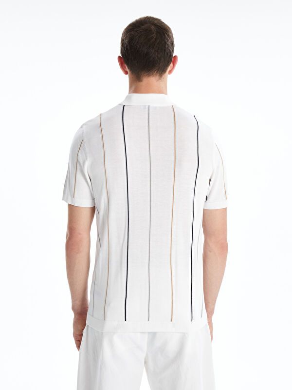 Moudda LC Waikiki - Pull tricot manches courtes Homme Ecru - Tunisie 4