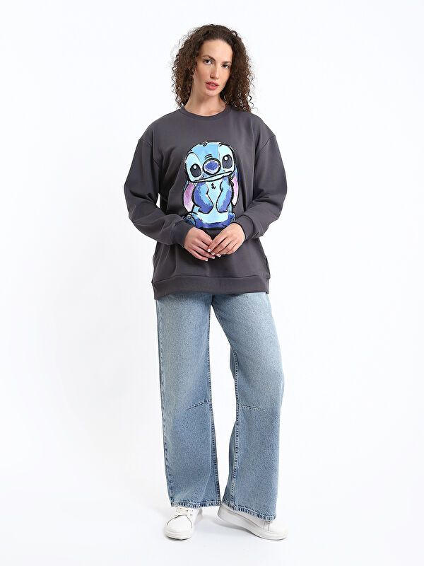 Moudda LC Waikiki - Sweatshirt en jersey sous licence Femme Anthracite - Tunisie 2