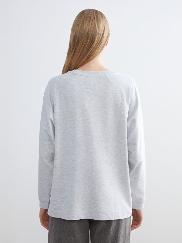 Moudda LC Waikiki - Body jersey manches longues Femme Mélange de gris - Tunisie 4