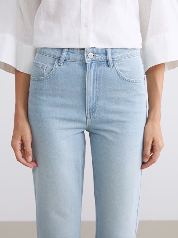 Moudda LC Waikiki - Pantalon jean tissé basique Femme Canne indigo clair - Tunisie 3