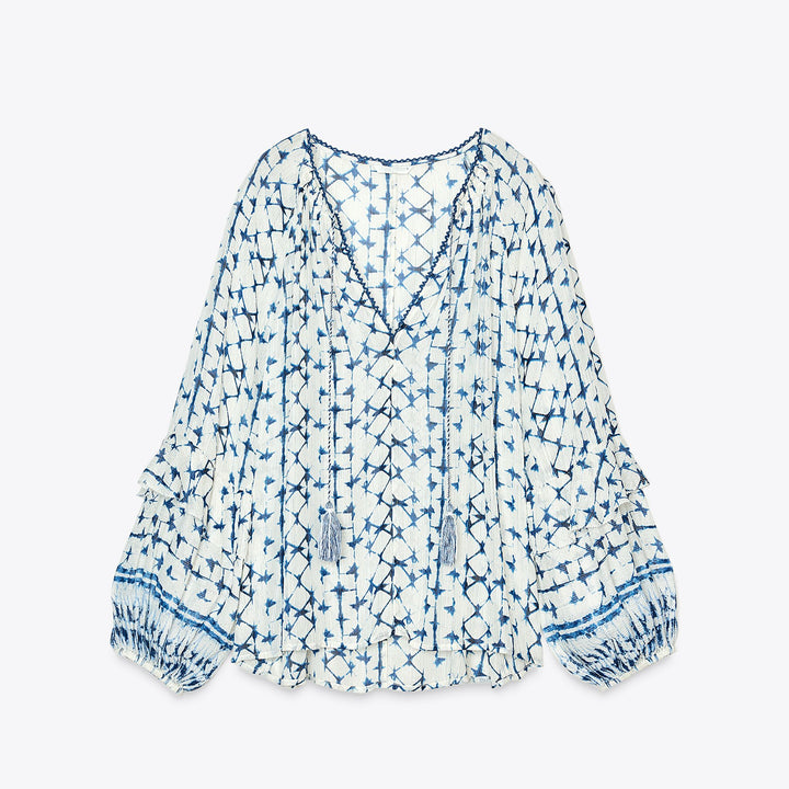 Moudda ZARA - Blouse - Fil Métallisé & Imprimé - Tunisie 1