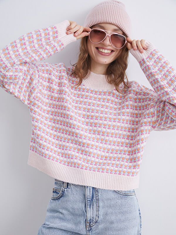 Moudda LC Waikiki - Pull en tricot Femme Rose clair - Tunisie 1