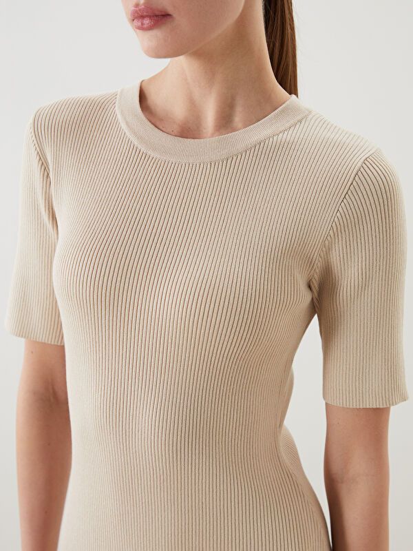 Moudda LC Waikiki - Robe tricot Femme Beige - Tunisie 3