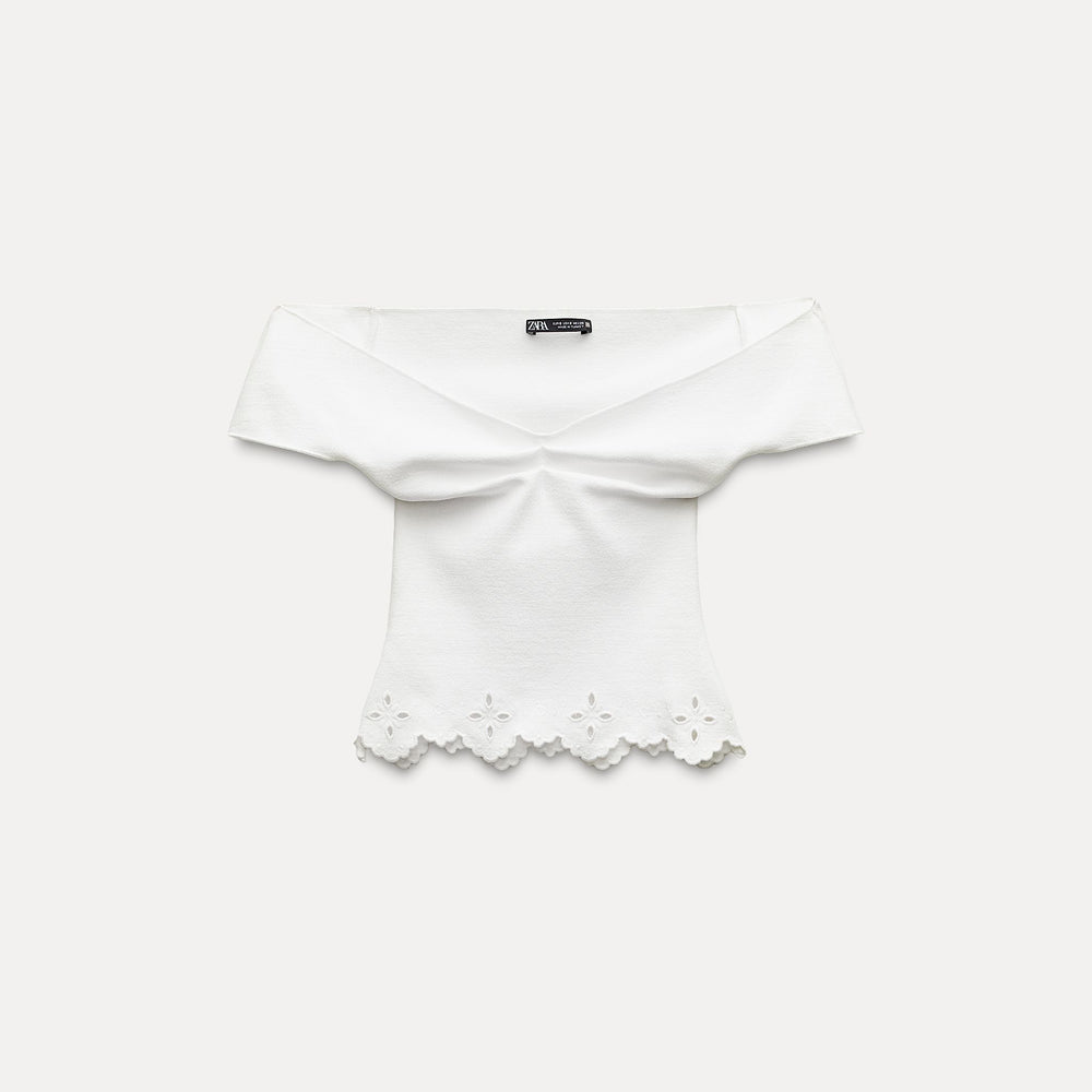 Moudda ZARA - Top Maille Stretch Brodé - Tunisie 2