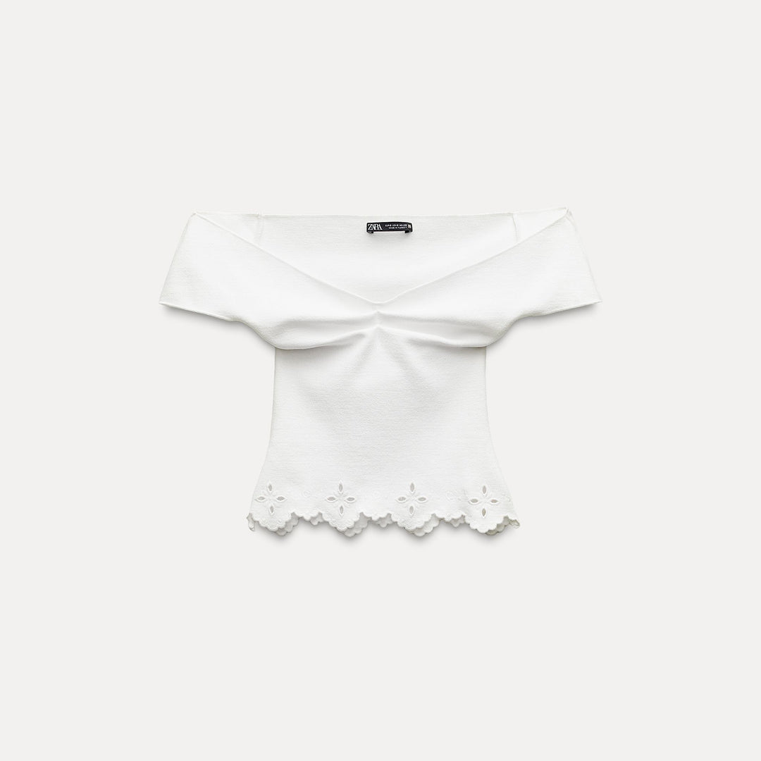 Moudda ZARA - Top Maille Stretch Brodé - Tunisie 2