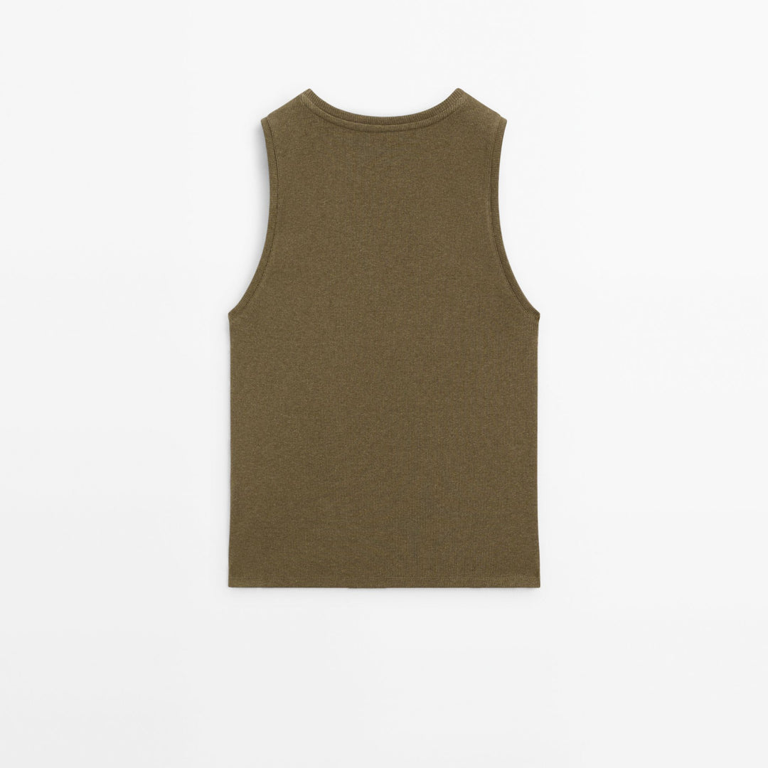 Moudda Massimo Dutti - T-shirt côtelé mélangé - Tunisie 4