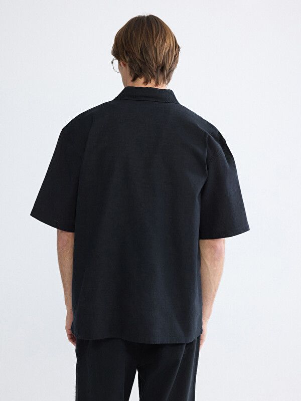 Moudda LC Waikiki - Chemise manches courtes en tissu pour Homme couleur Noir - Tunisie 4