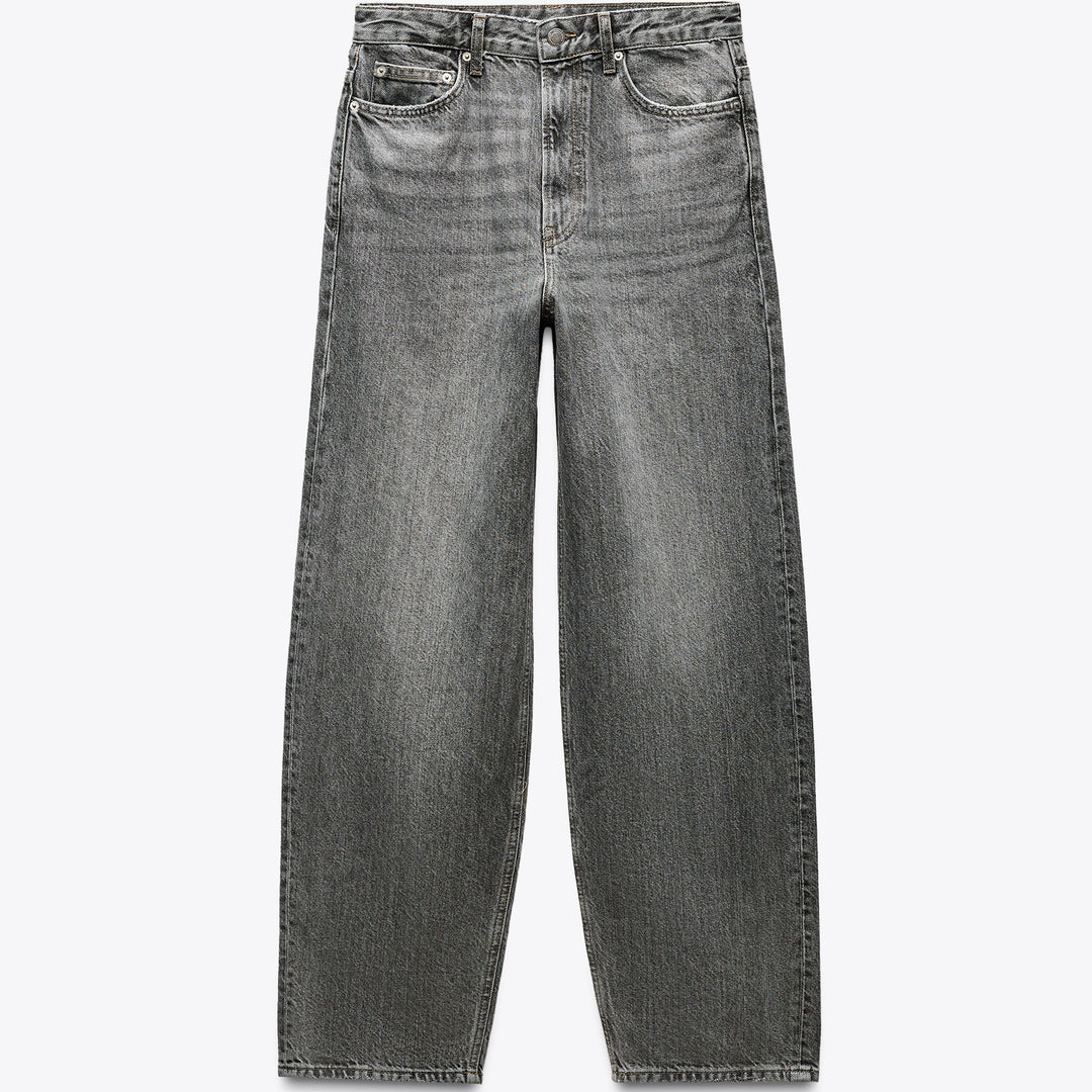 Moudda ZARA - Pantalon Baggy - Taille Moyenne & Noir Lavé - Tunisie 1