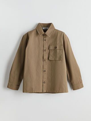 Moudda LC Waikiki - Chemise tissée manches longues Garçon Kaki - Tunisie 1